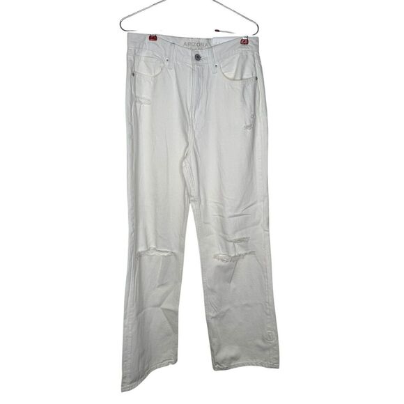 Arizona Jean Co. Women Jeans Skater Slouchy Ripped Hi-Rise Wide Leg Sz.5 NWT - Picture 1 of 11